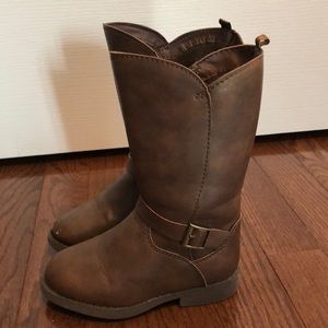 Brown riding boots